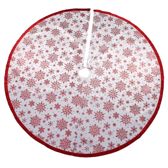Holiday Time Lightweight 48" White Glitter Snowflake Christmas Tree Skirt - NEW - Picture 2 of 2